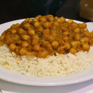 Pois chiches avec riz au choix